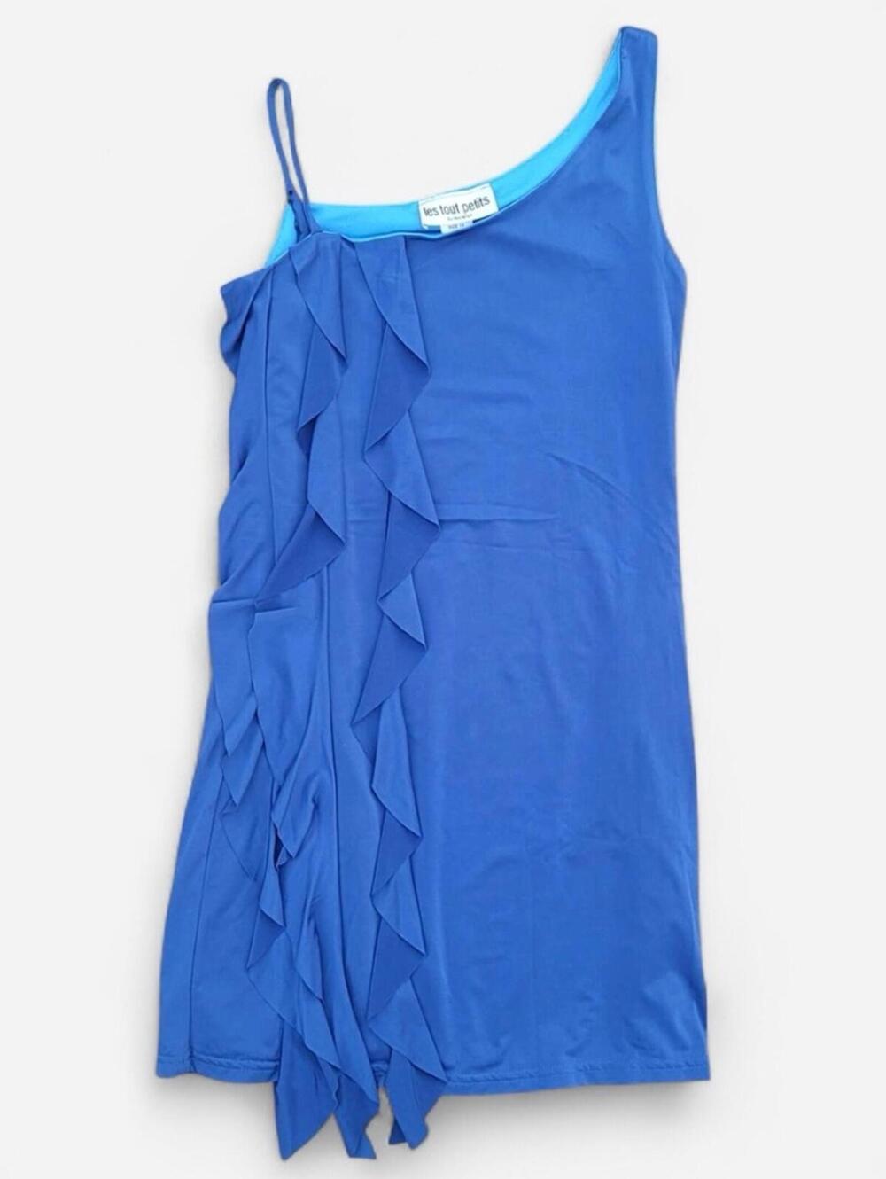 Les Tout Petits Vintage Y2K Royal Blue Clubbing Mini Dress